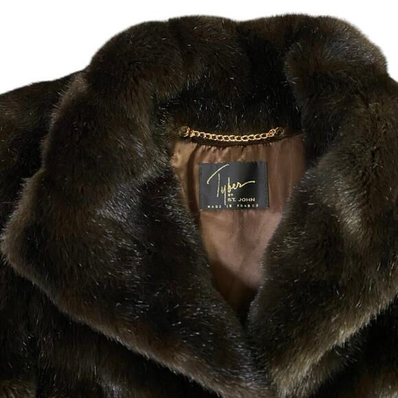 Tyber by St. John French Faux Fur Jacket - L - Picture 4 of 6